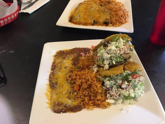 Gorditas and mole enchiladas.