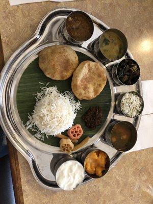 Lunch thali looks even fancier now. This is the veg thali and so delicious!