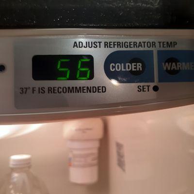 After drain pan was replaced my previously functioning refrigerator now will ot ho below 56F and my food has spoiled.