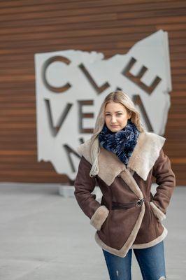 beautiful brown shearling coat