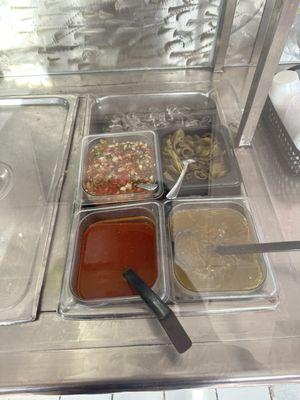 Closer look at the Salsa Bar.