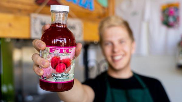 Say Hi to Trent and get a Prickly Pear Kombucha.