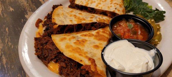 Beef brisket quesadilla