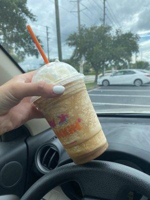 Small frozen coffee with whipped cream