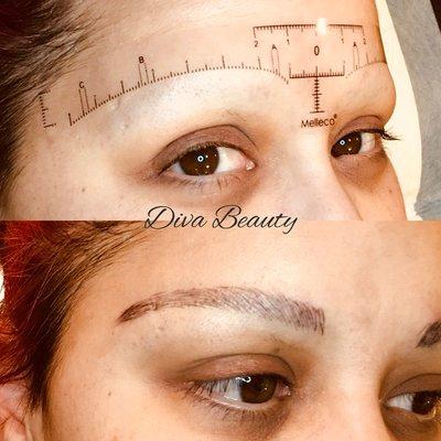 Microblading with shading