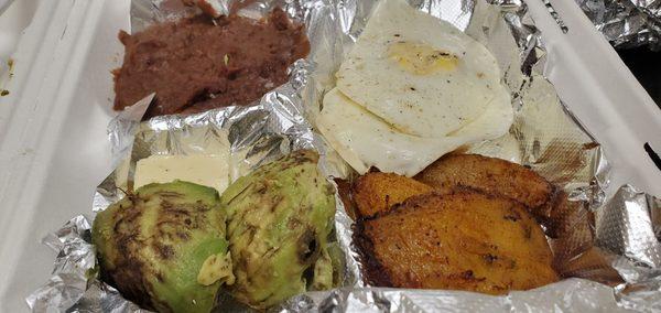 $13 three pieces of plantain, rotten avocado, no cream. Make more effort to sell to our committee better quality food. cheap and careless.