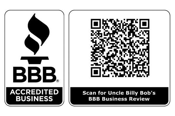 Uncle Billy Bob's is an A+ accredited BBB member!  Check us out, we have great 5 star reviews on VRBO.  We're new to Yelp!