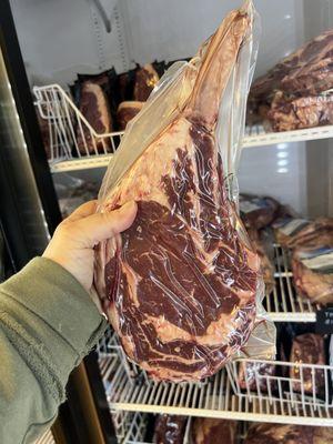 Tomahawk steak as big as your head