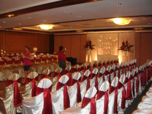 Intimate wedding ceremony seating