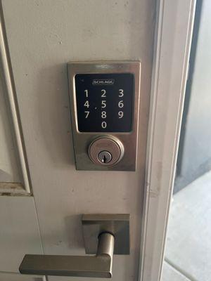 Reprogram Schlage keypad smart lock with key backup. Rekey