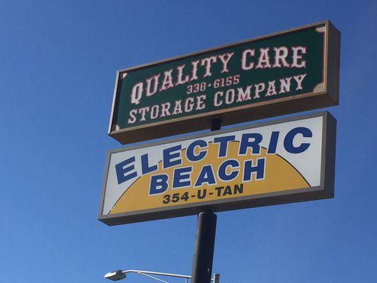 The Electric Beach sign.