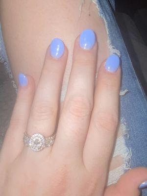 Beautiful blue oval nails