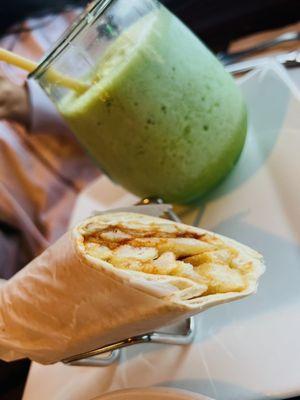 french fries wrap and mint lemonade