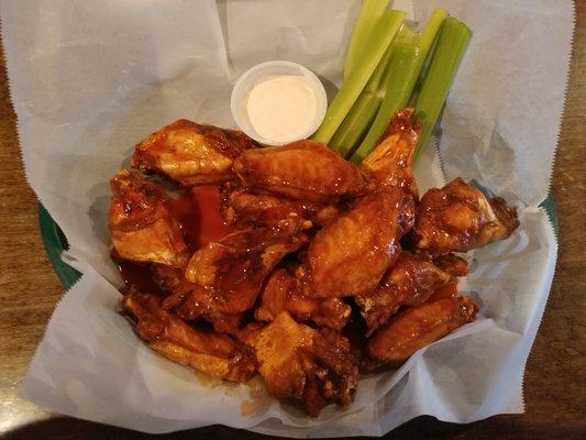 Two pounds, buffalo hot. Ba-Da Wings, Raleigh NC