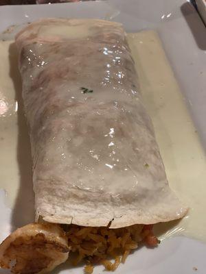 Chicken and shrimp burrito!  Yummmmm