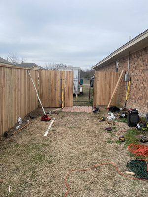 Wood fence