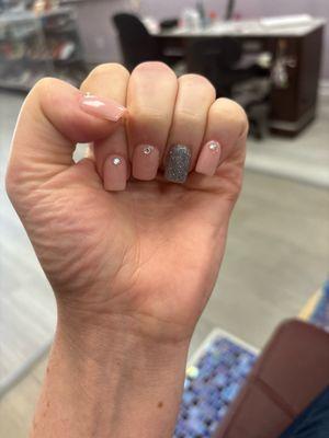 My nails while getting a pedicure.