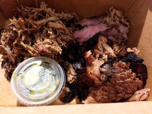 Pulled pork, tri tip, and brisket