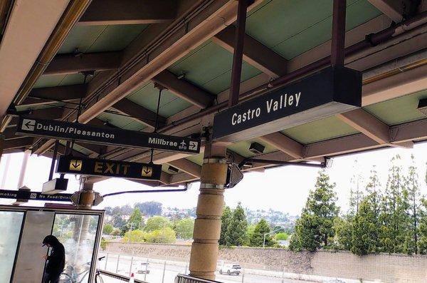 Photo of signs within the Castro Valley Stations