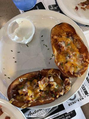 Loaded potato skins we dug in before I could get the picture