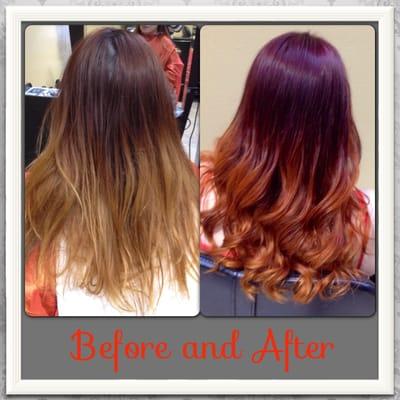 red to orange ombre