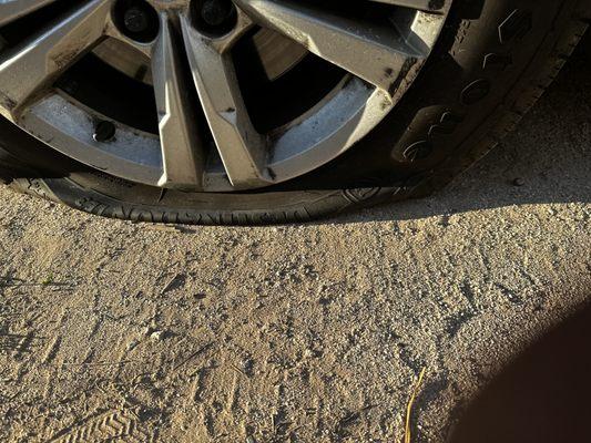 This was all of the damage of the tire that could have been repaired.