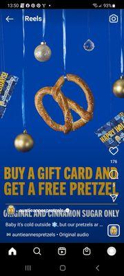 D' Today's offer for Dec 7th Auntie Anne's Myrtle Beach SC  Wednesday December 7th, 2022