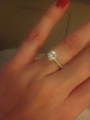 In love with my engagement ring!! Thank you Leo Carroll Jewelers.