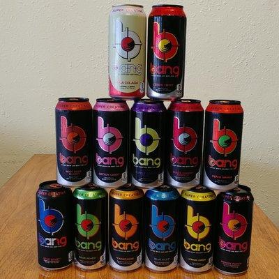 They have all of the 13 flavors of Bang and you can always mix and match 12 and take it for the case price.