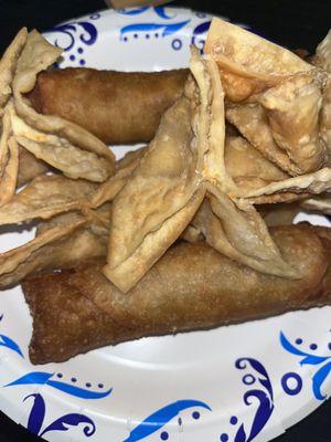 Crab Rangoons and Egg Rolls