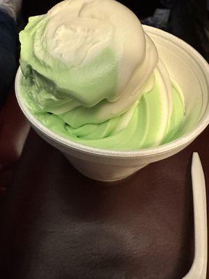 Excellent mint & vanilla swirl.