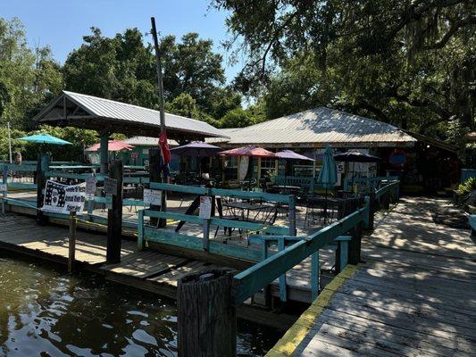 View of outdoor seating, dog friendly!