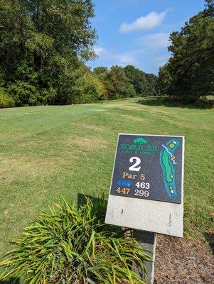 Hole 2 marker.