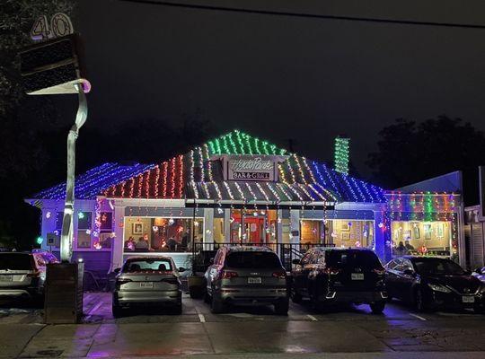 Outside of the grill all decorated for the holidays!