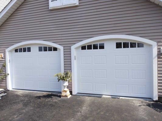 White carriage style garage door.