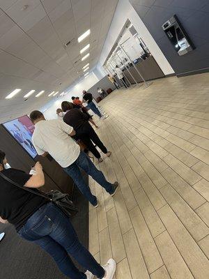 Two tellers. The line ALWAYS wraps around the entire bank.