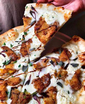 Our Marianna pie is the perfect choice for fall, pumpkin, sage and balsamic drizzle