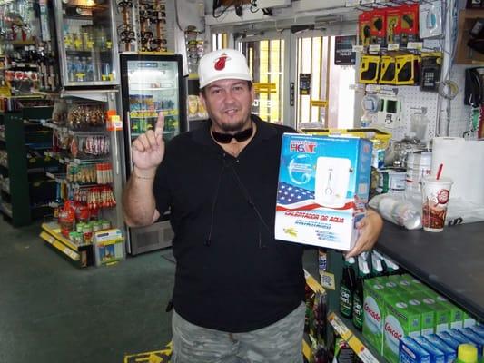 Raffle winner of a Tankless water heater