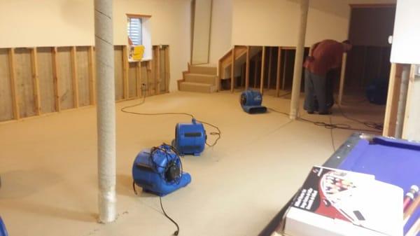 This the equipment setup after we removed wet drywall ! This equipment will stay in the home for 3 days.