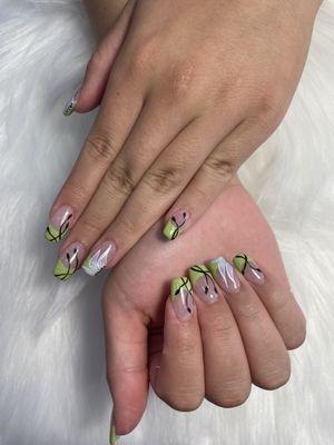 Full set acrylic with designs