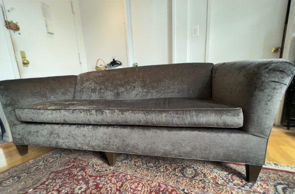 refurbished sofa from frame out