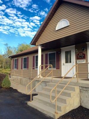 Our office has a welcoming entrance with stairs or an easy handicap ramp! Be sure to call for an appointment and we will get you in ASAP!