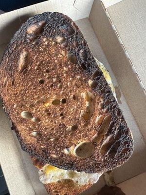 burnt grilled cheese