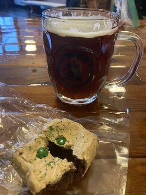 Beer and a brownie made with beer!