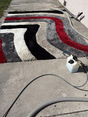 Before Photo/ area rug restoration cleaning.