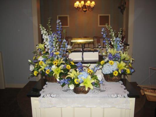 Flowers for a memorial service