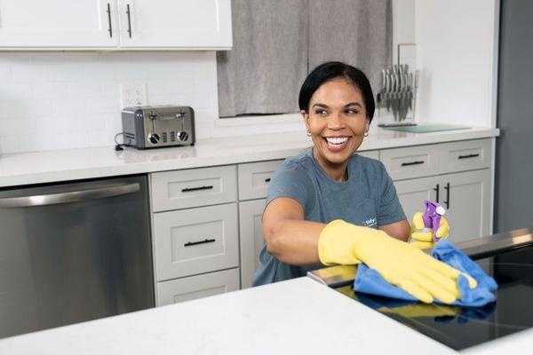 Stove top cleaning.