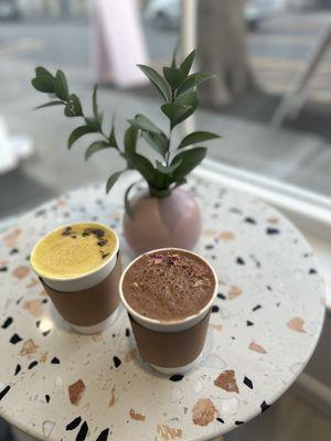 Tumeric and Cacao lattes