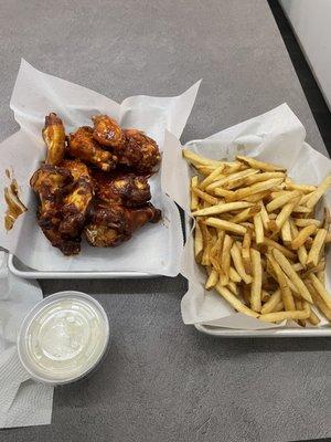 Some meaty wings and 1 order of fries!