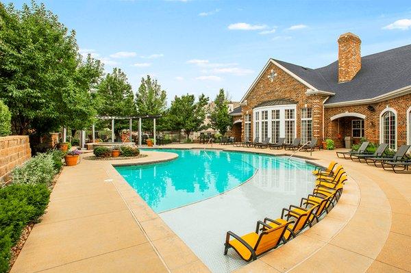 Lounge in luxury by our exclusive apartment pool.